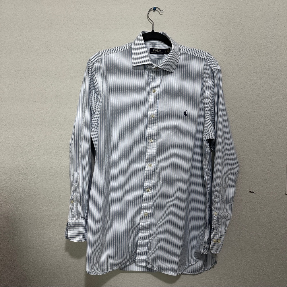 Polo by Ralph Lauren Men's Blue Striped Shirt